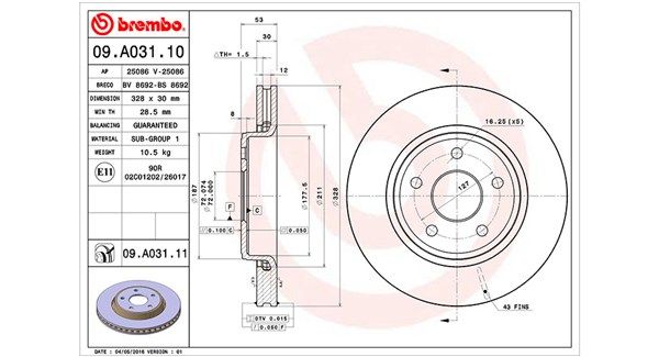 MAGNETI MARELLI Тормозной диск 360406089200